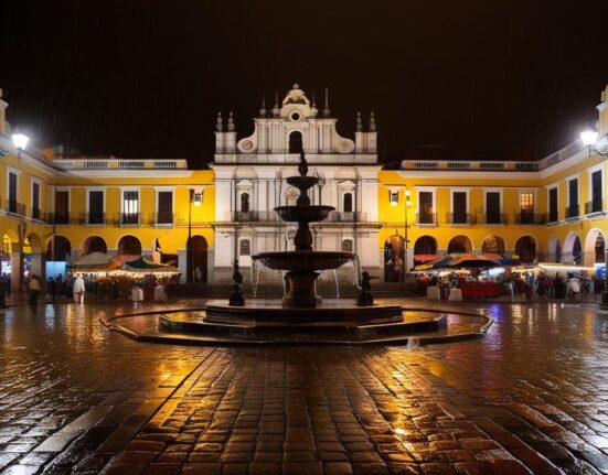 plaza de armas de lima peru de noche