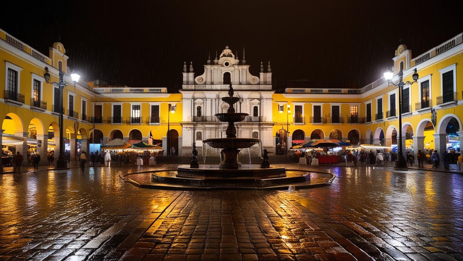 plaza de armas de lima peru de noche